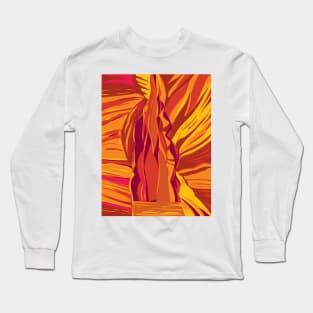 Navajo Upper Antelope Canyon in Lake Powell Navajo Tribal Park Arizona USA WPA Art Poster Long Sleeve T-Shirt